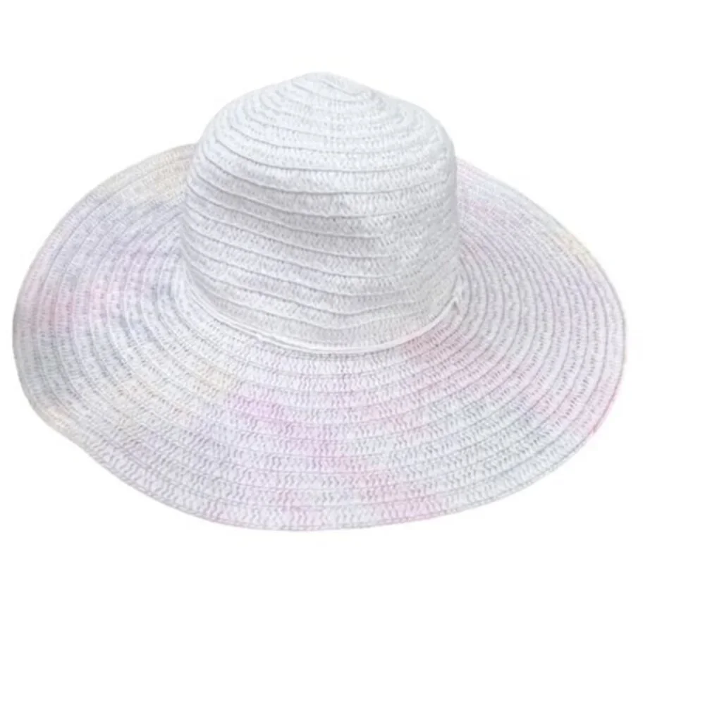 Womens Floppy Sun Hat Wide Brim White Pastel Colors Beach Vacation‎ Pool Travel